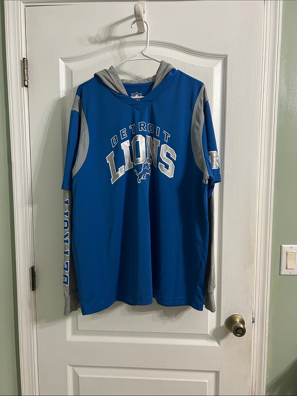 NFL Detroit Lions Blue and Gray Pullover Hoodie